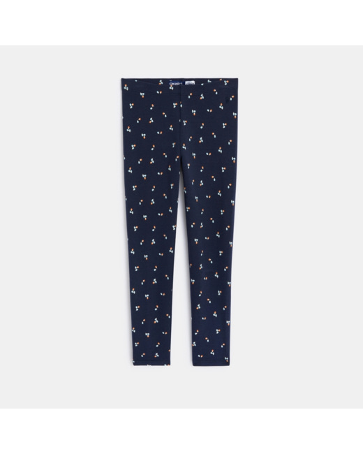Leggings chauds imprimés bleu fille