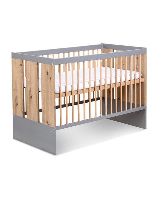 Lit bébé enfant évolutif à barreaux avec sommier réglable PAULINE