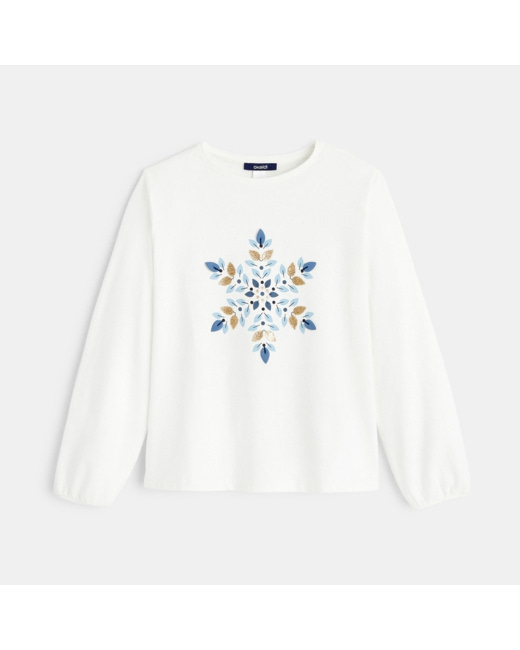 T-shirt de Noël blanc fille