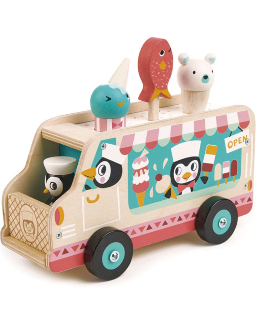 Chariot de crème glacée pingouins