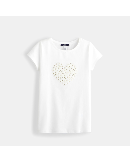 T-shirt à motifs 3D blanc fille