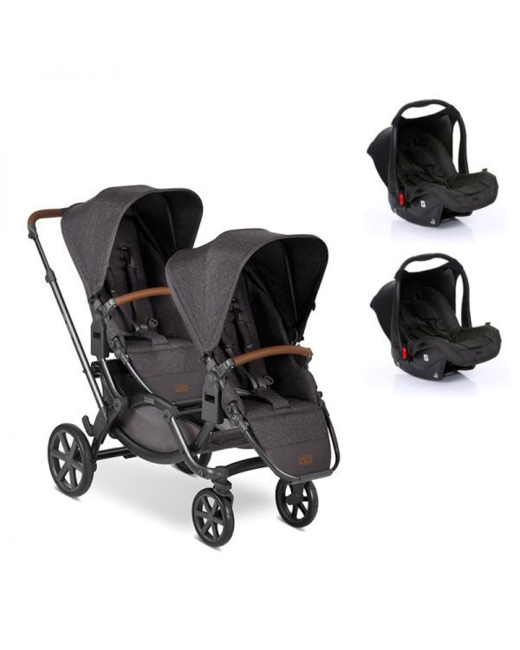 Duo poussette double Zoom + 2 coques Hazel