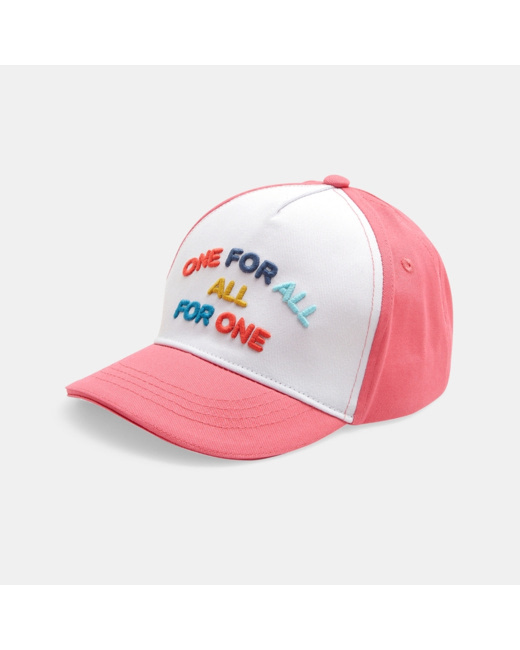 Casquette "One for all, all for one" rose fille
