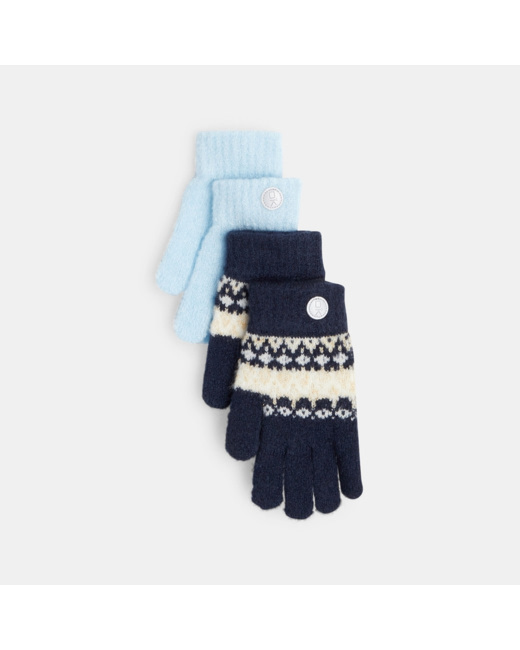 Gants en tricot (lot de 2 paires différentes) beige fille