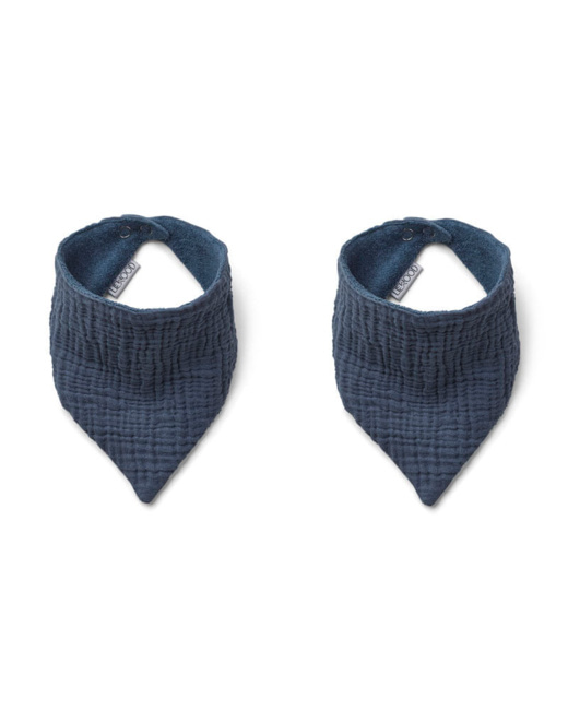 Lot de 2 bavoirs Andrea - Wave blue