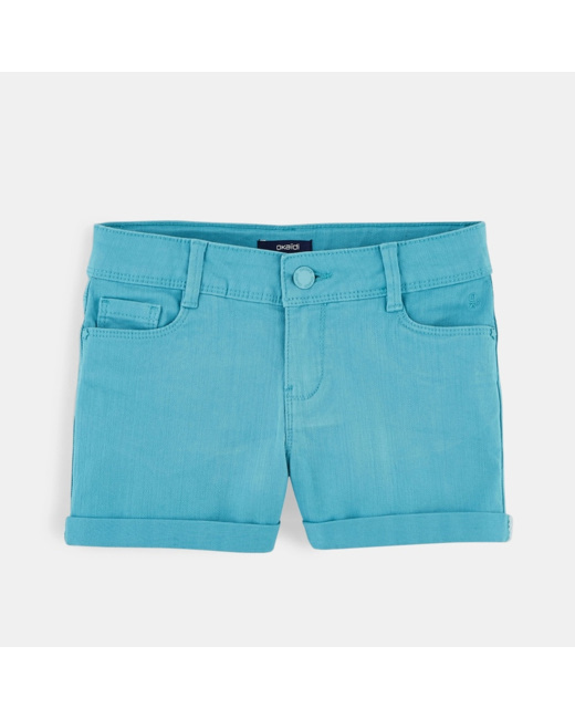 Short en toile turquoise fille