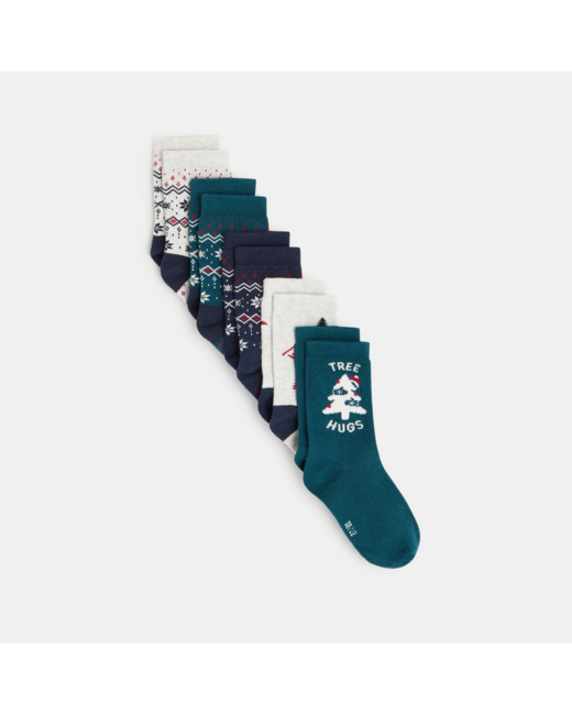 Chaussettes Noël (lot de 5) vertes garçon
