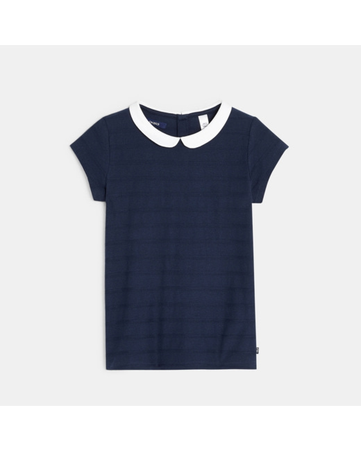 T-shirt col Claudine bleu fille
