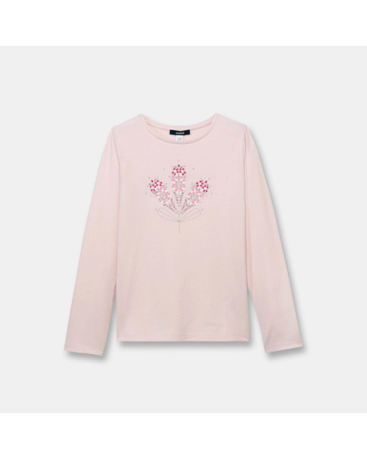 T-shirt à motif brillant rose fille