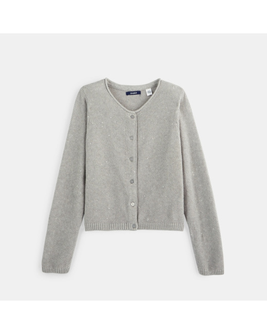 Gilet à sequins gris fille