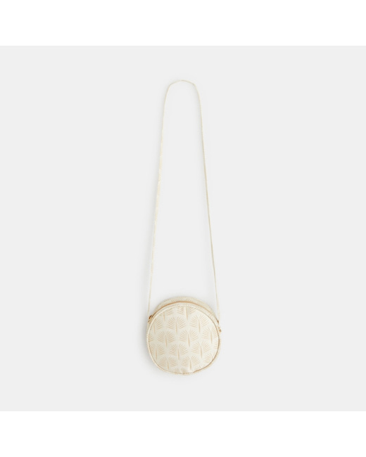 Sac lune motifs irisés en jacquard jaune fille