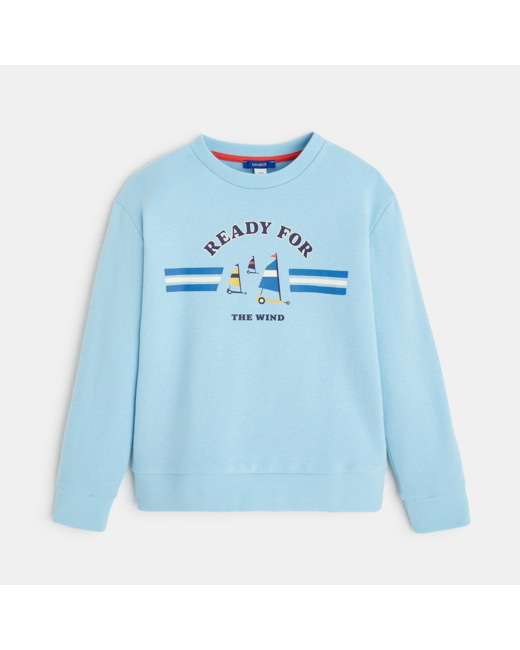 Sweat-shirt à message bleu garçon