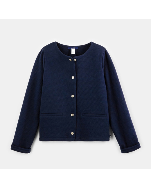 Gilet molleton pressionné bleu fille