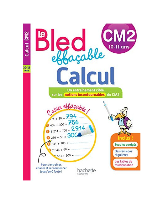 Bled effaçable Calcul CM2