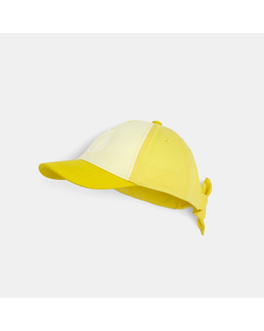 Casquette toile bicolore jaune fille