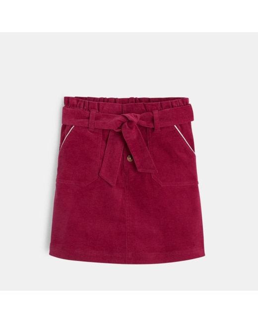 Jupe triangle en velours fin violette fille