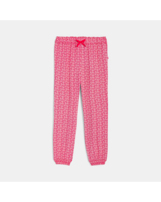 Jogpant fluide imprimé rose fille