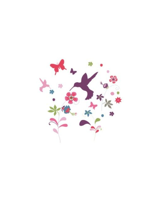 33 stickers fleurs et oiseaux chambre fille