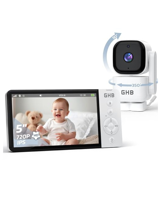 Babyphone vidéo 5 ouces avec caméra 350°