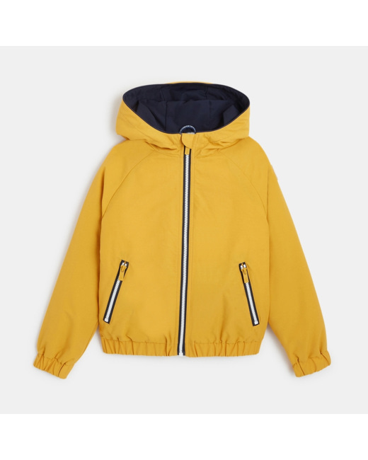 Blouson doublé à capuche jaune garçon