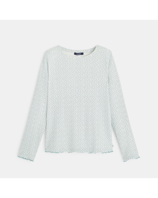 T-shirt manches longues imprimé vert fille