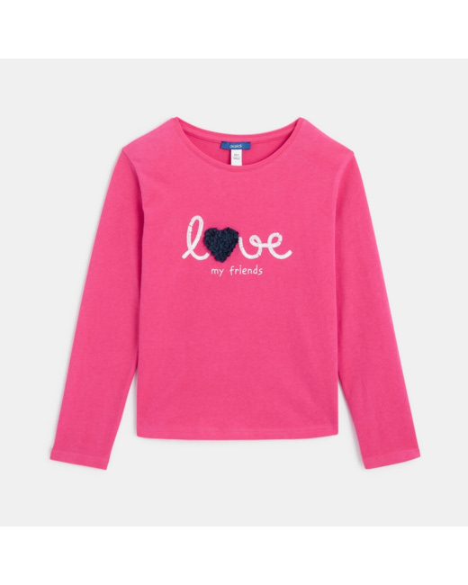 T-shirt à message love rose fille