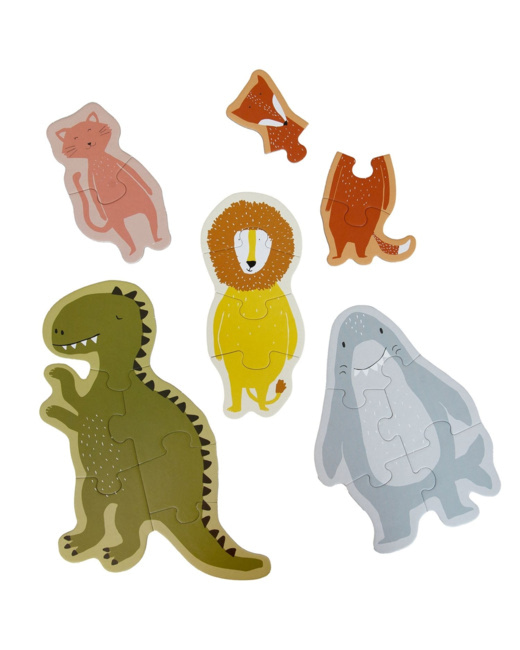 Boîte à puzzles Petits et grands animaux