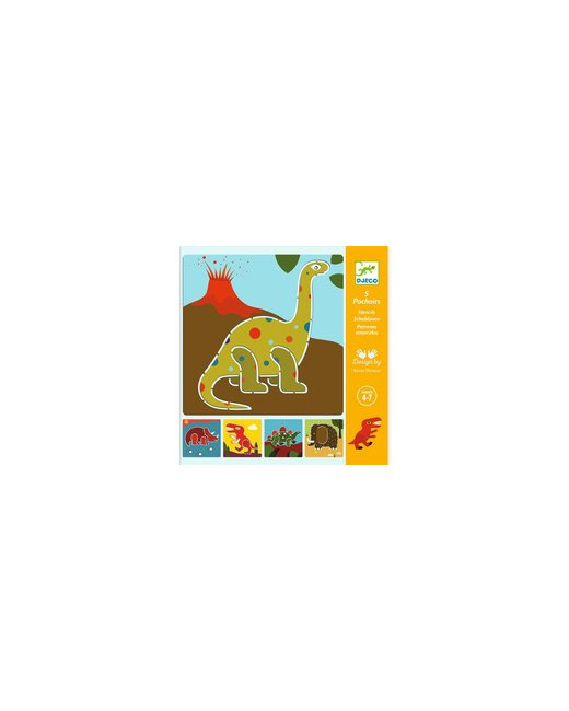 Kit créatif 5 pochoirs - Dinosaures
