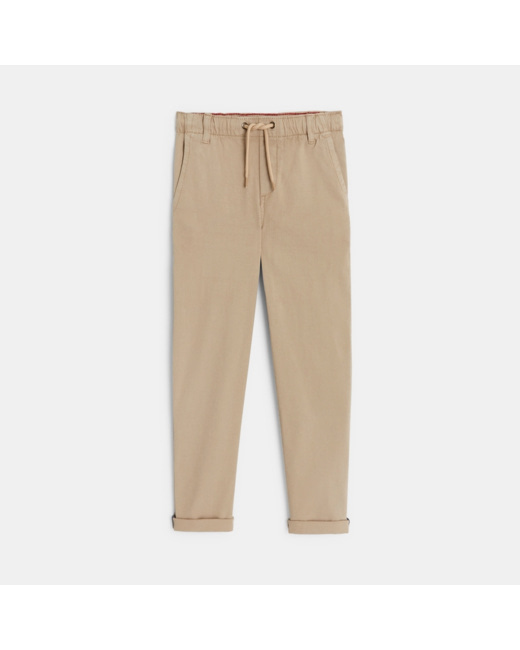 Pantalon large à enfiler beige garçon