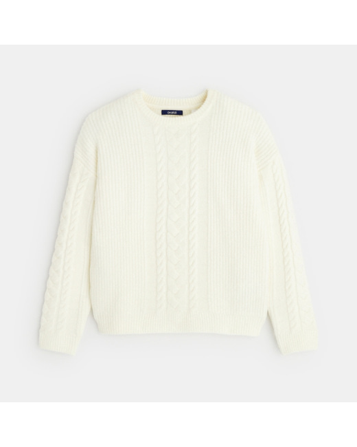 Pull torsadé col rond