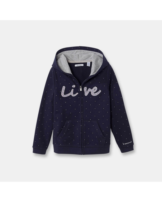 Sweat-shirt à capuche bleu fille