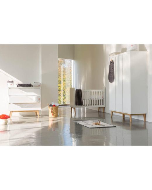 Chambre Trio Pure Lit bébé + Commode + Armoire