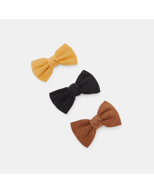 Pinces à noeud papillon (lot de 3) jaune fille