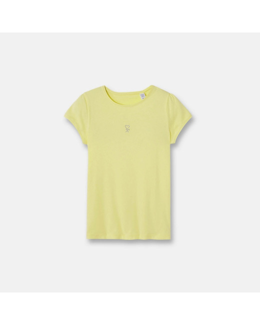 T-shirt basique jaune fille
