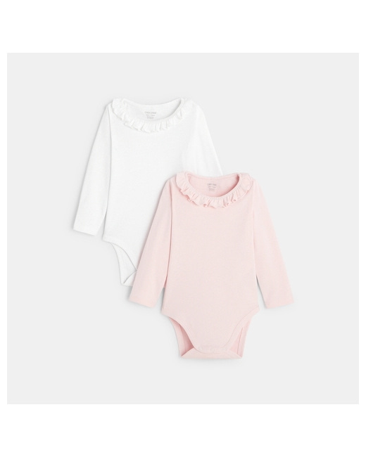 Body maille côtelée et col volant (lot de 2)