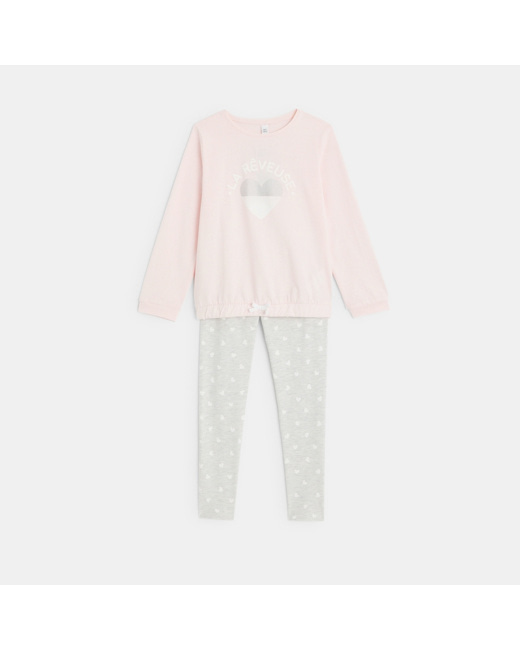 Pyjama 2 pièces en jersey "La Rêveuse" rose fille