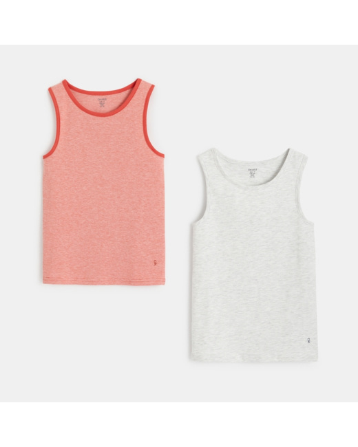 Débardeur en jersey doux (lot de 2) orange garçon