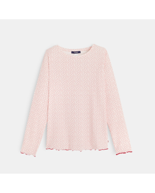 T-shirt manches longues imprimé rose fille