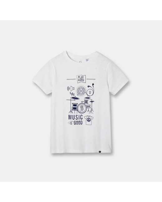 T-shirt à message blanc garçon