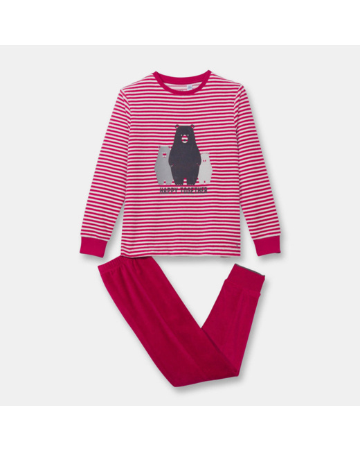 Pyjama 2 pièces en velours rouge garçon