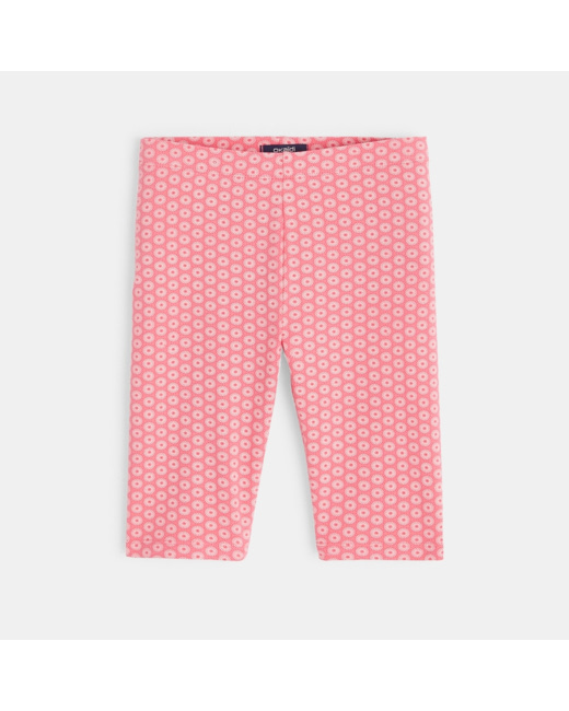 Legging court imprimé rose fille