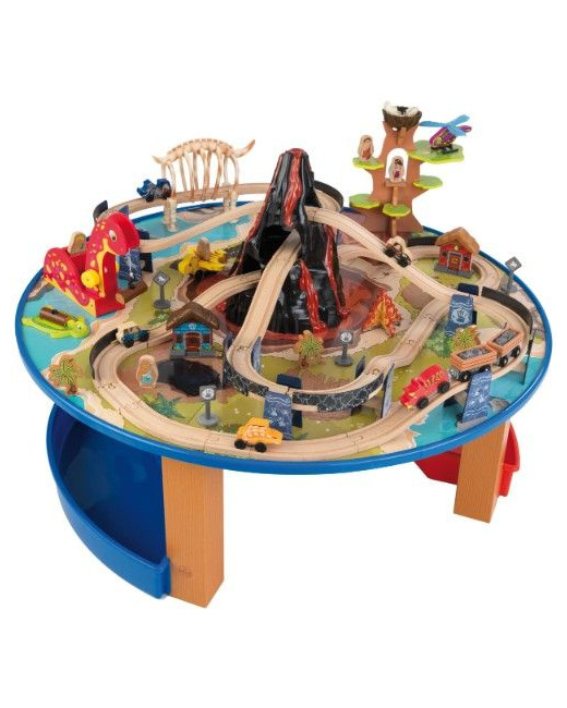 Ensemble table et circuit de train Dinosaure