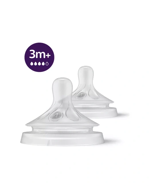 Lot de 2 tétines Natural à Réponse Naturelle - Débit 3m+