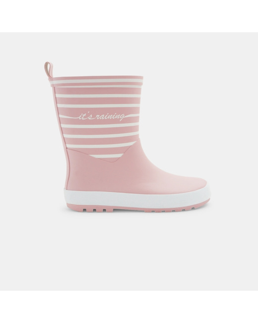 Bottes de pluie à rayures roses fille