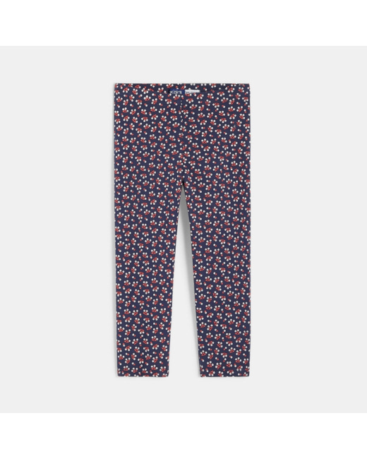 Leggings courts imprimés bleu fille