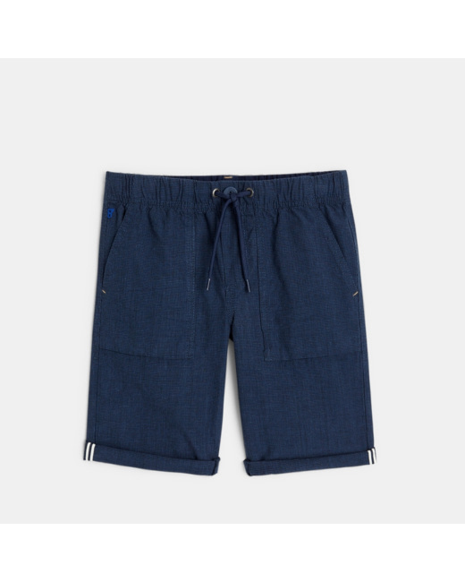 Bermuda chic en lin mélangé bleu garçon