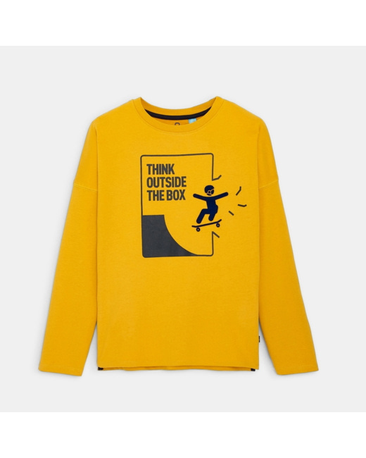 T-shirt à motif sport de glisse jaune garçon
