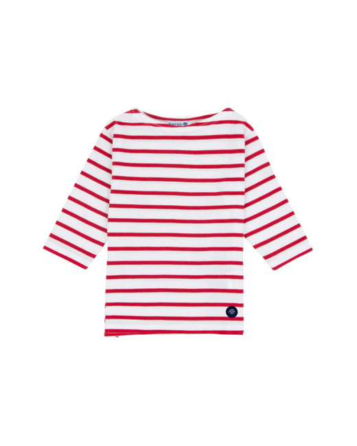 Marinière "Beg Meil" Kids - coton - Blanc/Braise