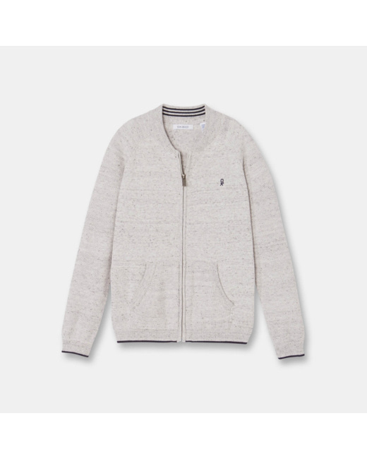 Gilet teddy zippé gris garçon