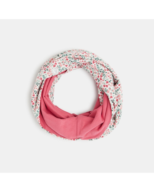 Snood bi-face en jersey rose fille
